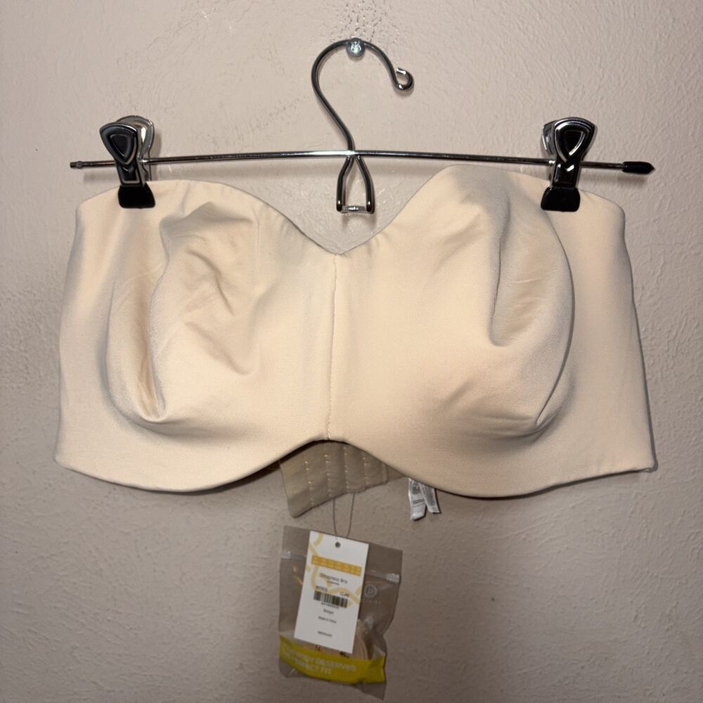 DELIMIRA Women's Strapless Bra Unlined Underwire Minimizer Plus Size 38DD